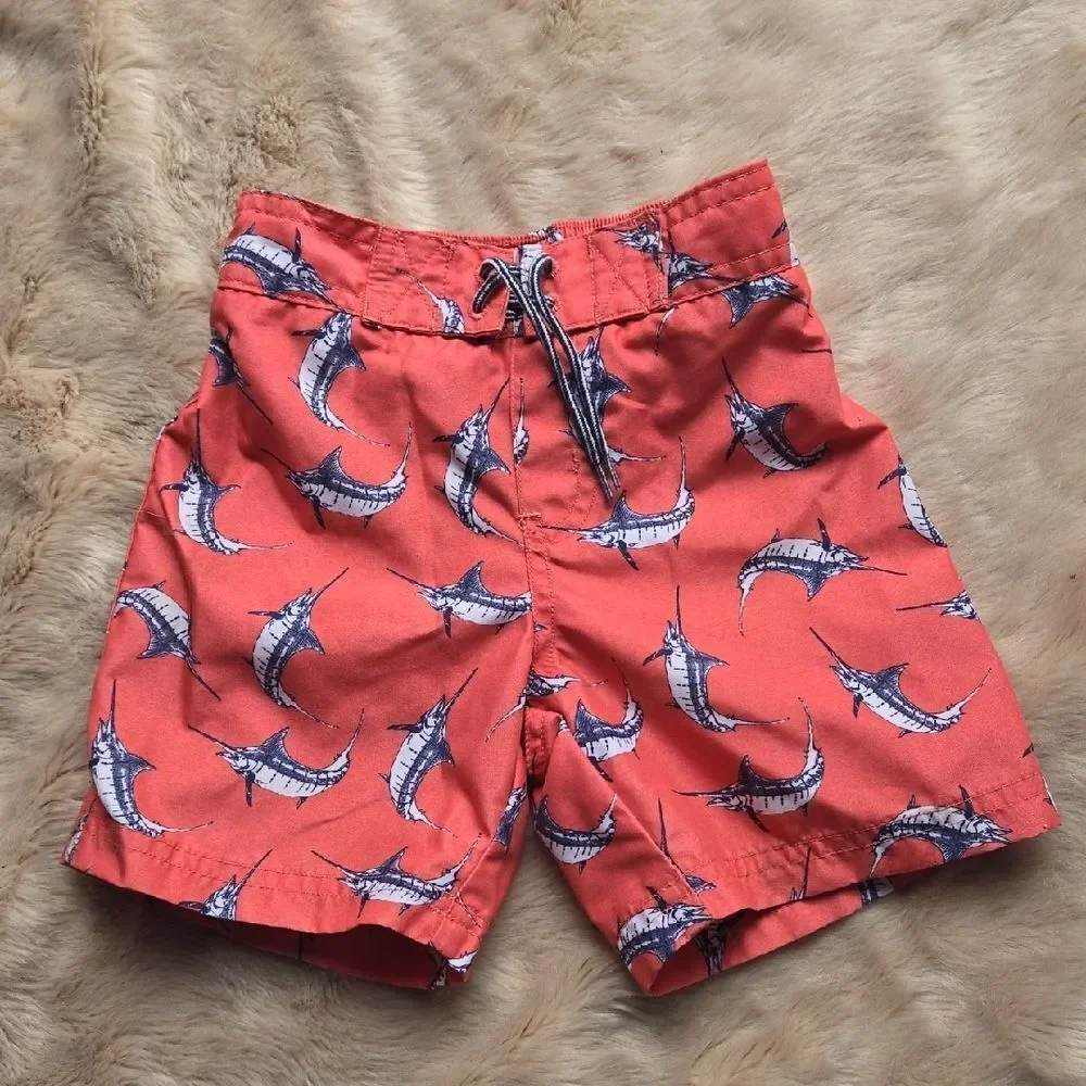 Janie and Jack Coral Swim Shorts, size 12-18 months